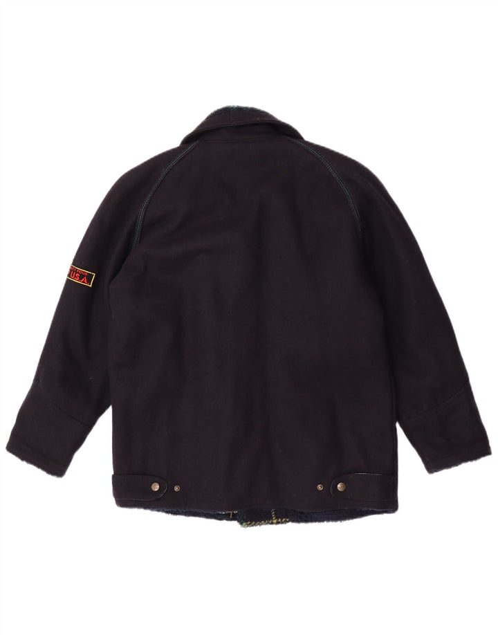 Jaqueta utilitária feminina POP 84 manga 3/4 oversized UE 36 pequena azul marinho
