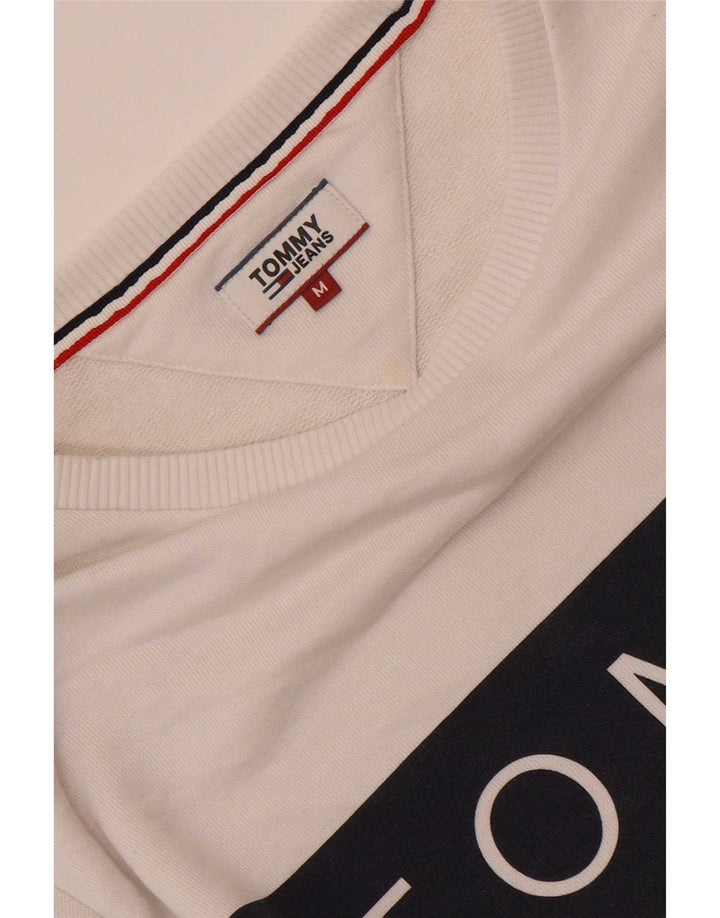 Tommy Hilfiger moletom feminino jumper UK 14 médio branco colorblock