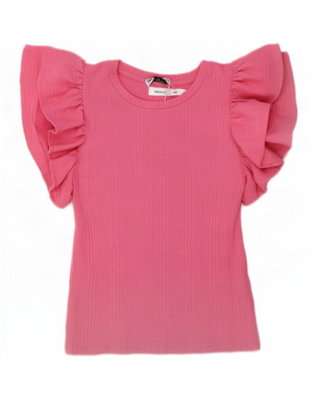 Zara Blusa Feminina Top UK 10 Pequena Rosa Poliéster