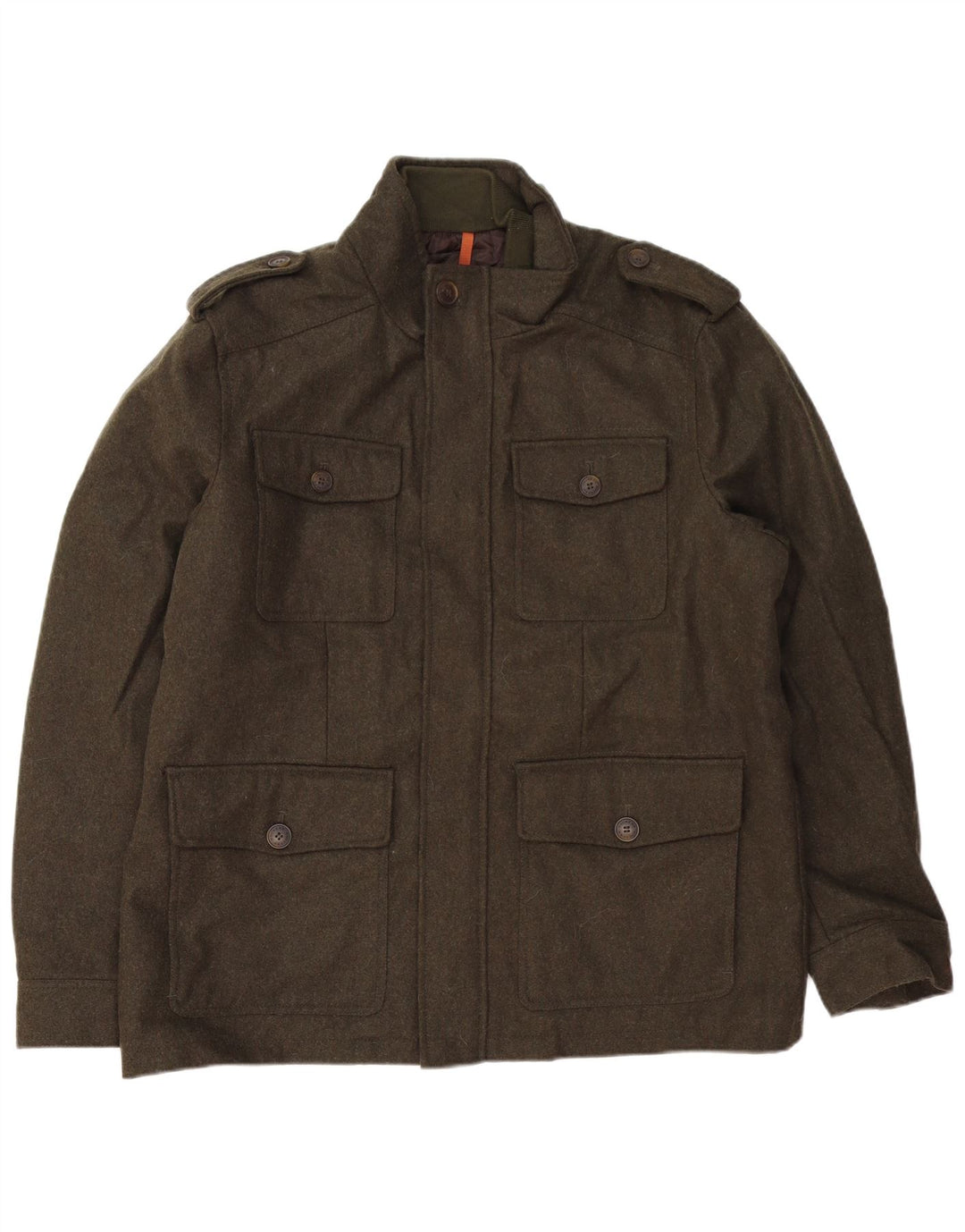 Jaqueta utilitária militar masculina Dockers UK 42 XL lã cáqui