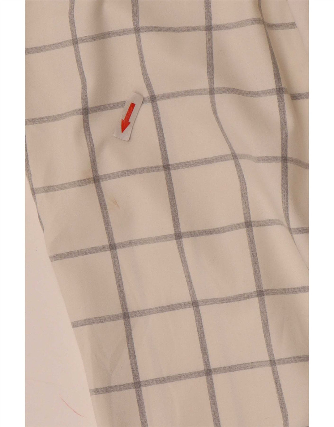 Zara Mens Slim Chino Calças EU 40 Médio W31 L33 Poliéster Xadrez Branco