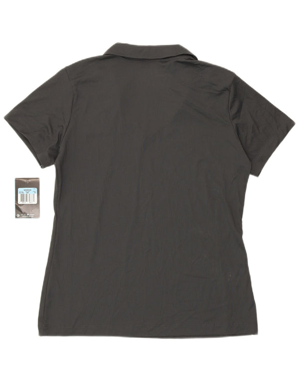 Camisa polo feminina Nike Dri Fit UK 14 poliéster cinza médio