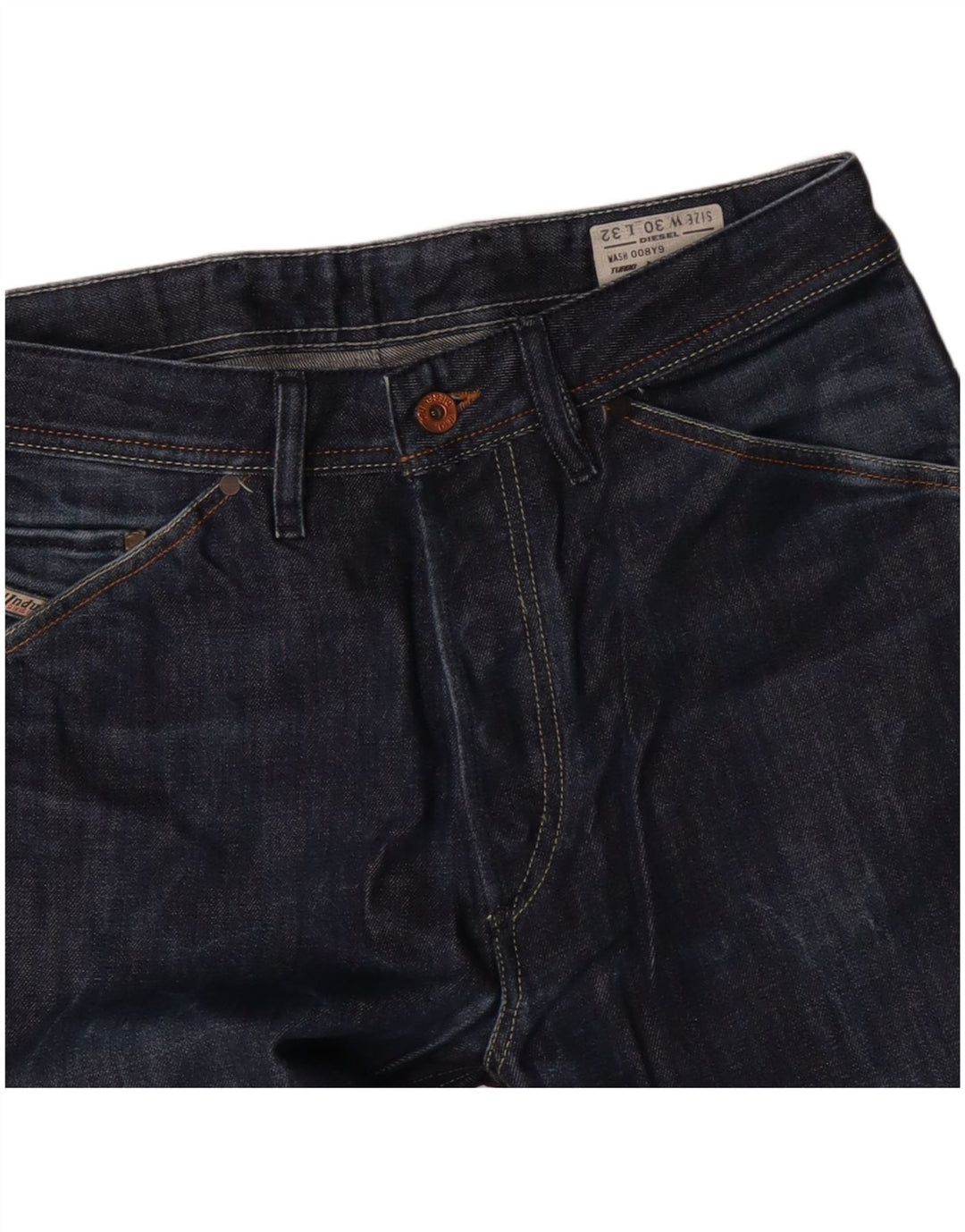 DIESEL Masculino Slim Jeans W30 L32 Azul Marinho Algodão