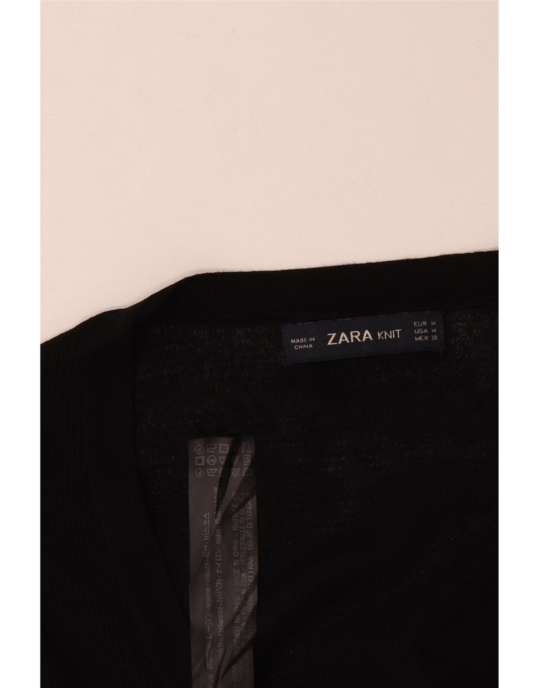 Suéter cardigã feminino Zara Reino Unido 12 viscose preta média