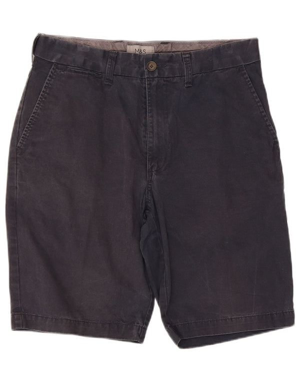 Shorts chino masculino Marks & Spencer W30 algodão azul marinho médio