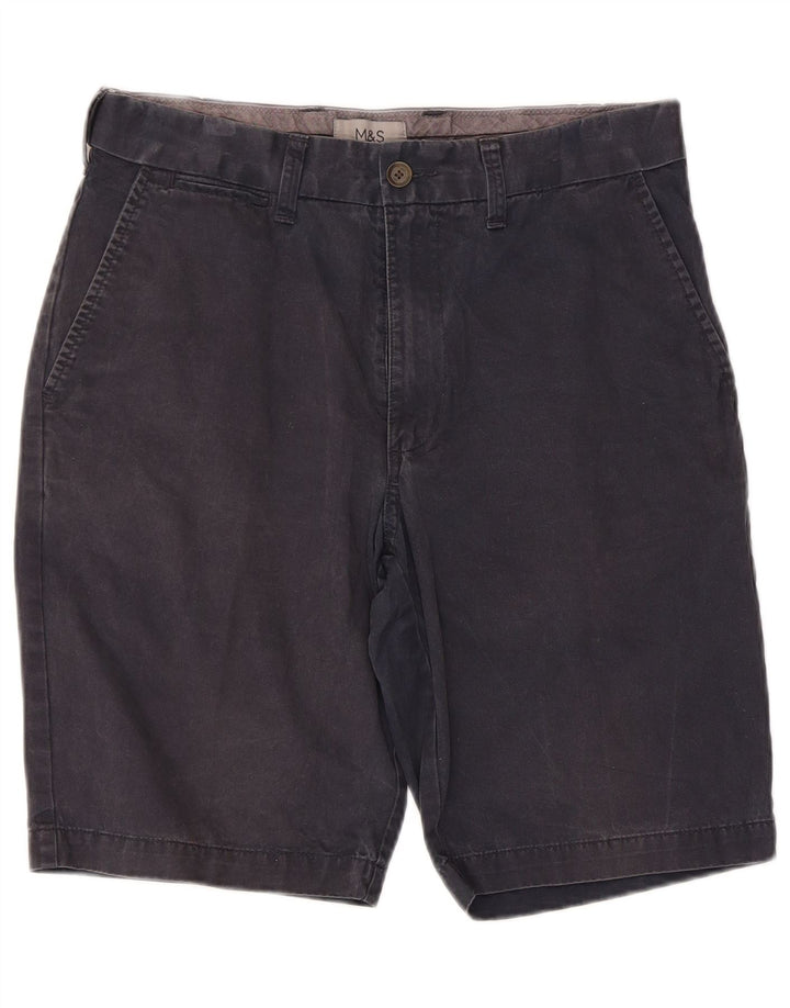 Shorts chino masculino Marks & Spencer W30 algodão azul marinho médio