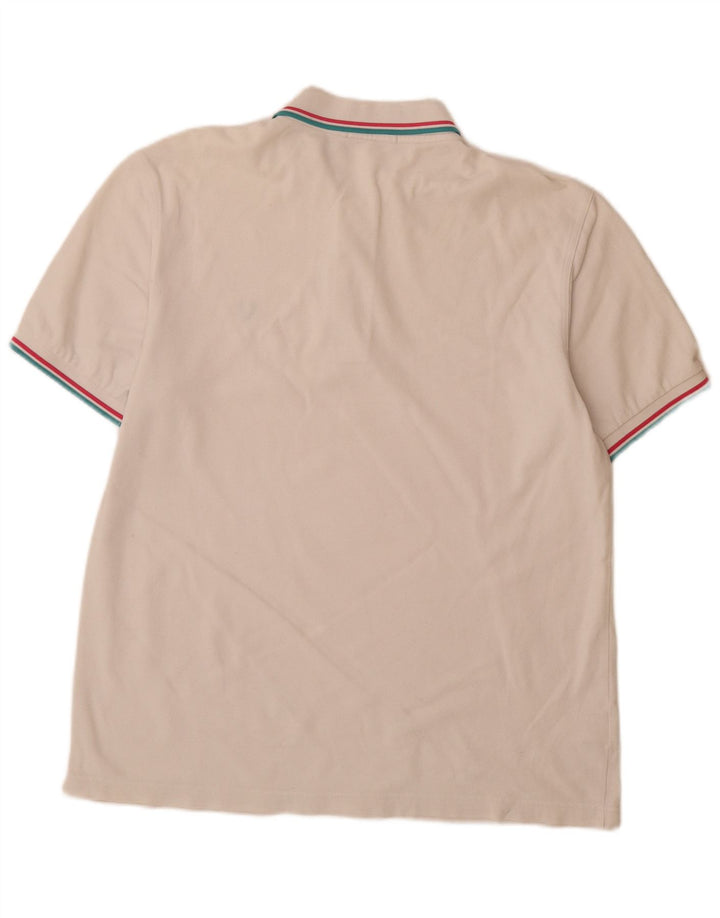 Camisa polo masculina Fred Perry XL algodão listrado branco