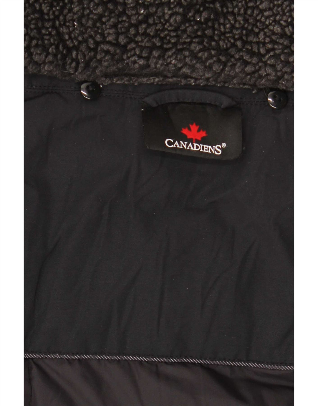 Jaqueta masculina acolchoada com capuz Canadiens IT 48 algodão preto médio