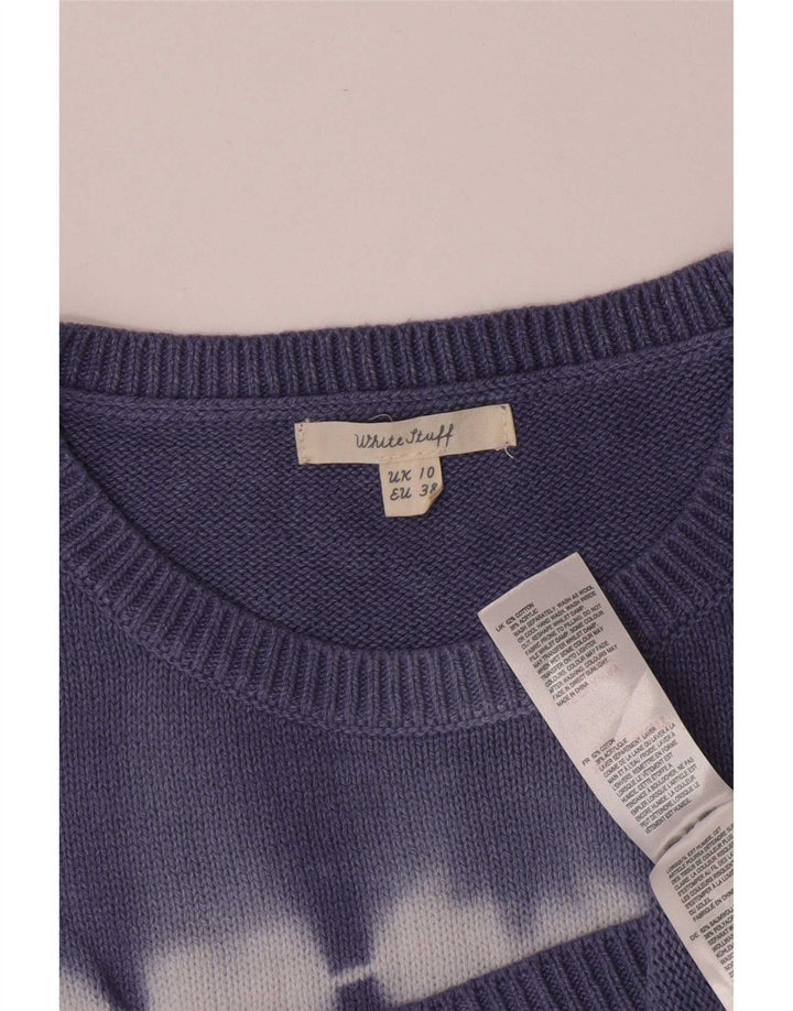 Regata feminina com colete branco material UK 10 pequeno algodão azul tie-dye