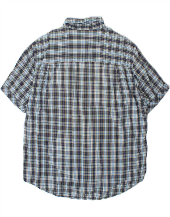 CHAPS Mens Short Sleeve Shirt XL Blue Check Cotton Vintage Chaps and Second-Hand Chaps from Messina Hembry 