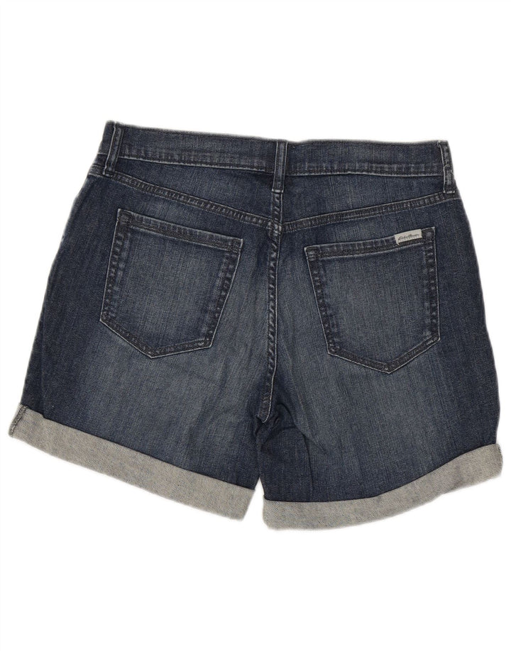 Shorts jeans feminino Eddie Bauer Boyfriend EUA 8 médio W34 algodão azul marinho