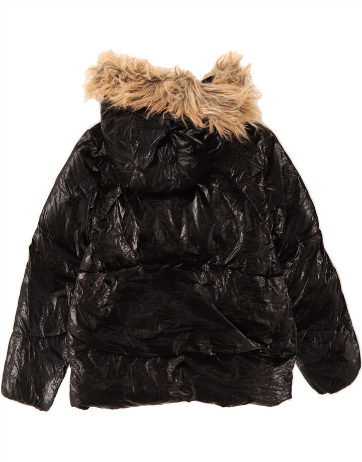 MICHAEL KORS Girls Hooded Padded Jacket 10-11 Years Black Nylon Vintage Michael Kors and Second-Hand Michael Kors from Messina Hembry 