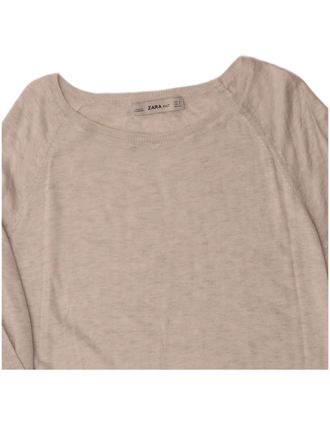 ZARA Suéter feminino oversized com gola canoa Reino Unido 10 pequeno cinza