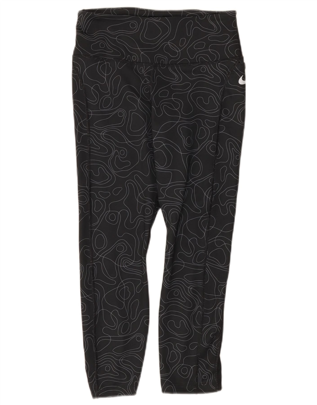 Leggings Nike Dri Fit Capri UK 8 Pequeno Preto Geométrico