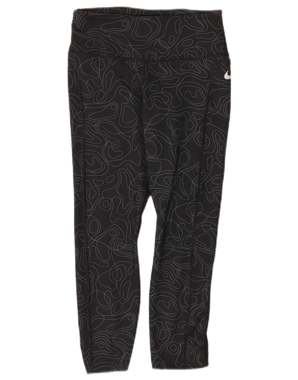 Leggings Nike Dri Fit Capri UK 8 Pequeno Preto Geométrico