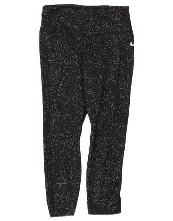 Leggings Nike Dri Fit Capri UK 8 Pequeno Preto Geométrico