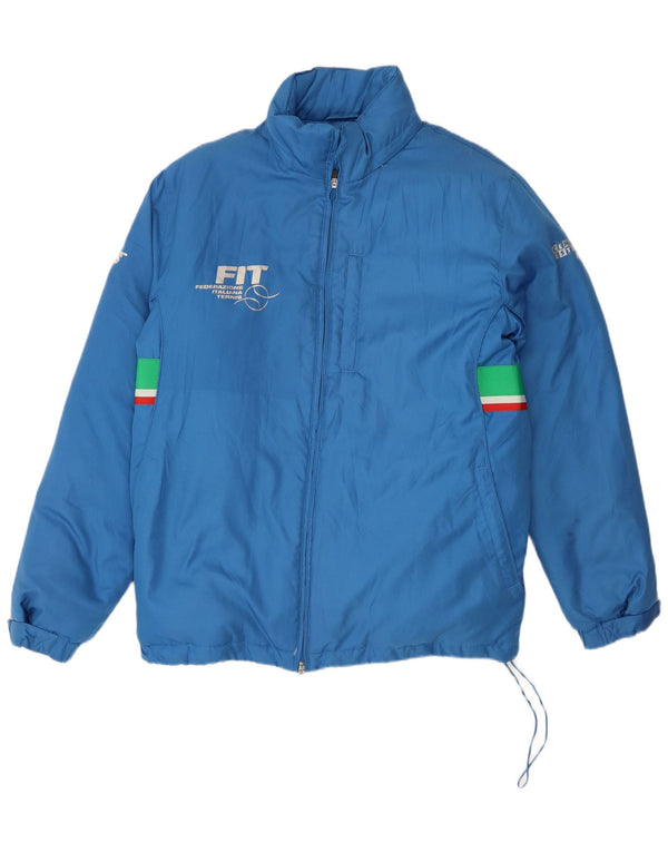 Jaqueta acolchoada masculina Sergio Tacchini UK 42 XL azul colorblock