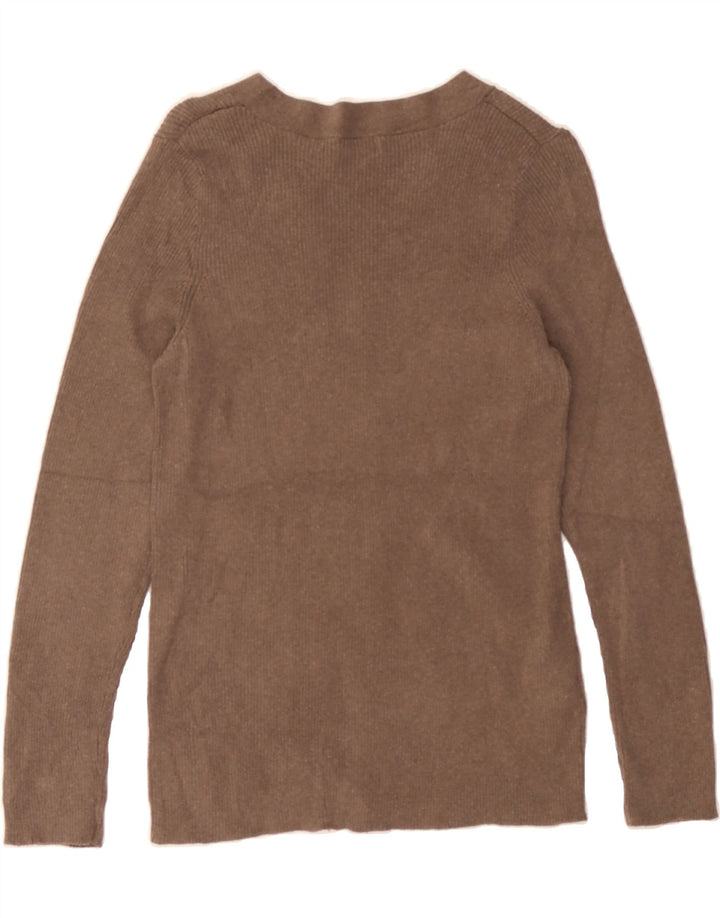 EDDIE BAUER Womens V-Neck Jumper Sweater UK 16 Large Brown Cotton Vintage Eddie Bauer and Second-Hand Eddie Bauer from Messina Hembry 