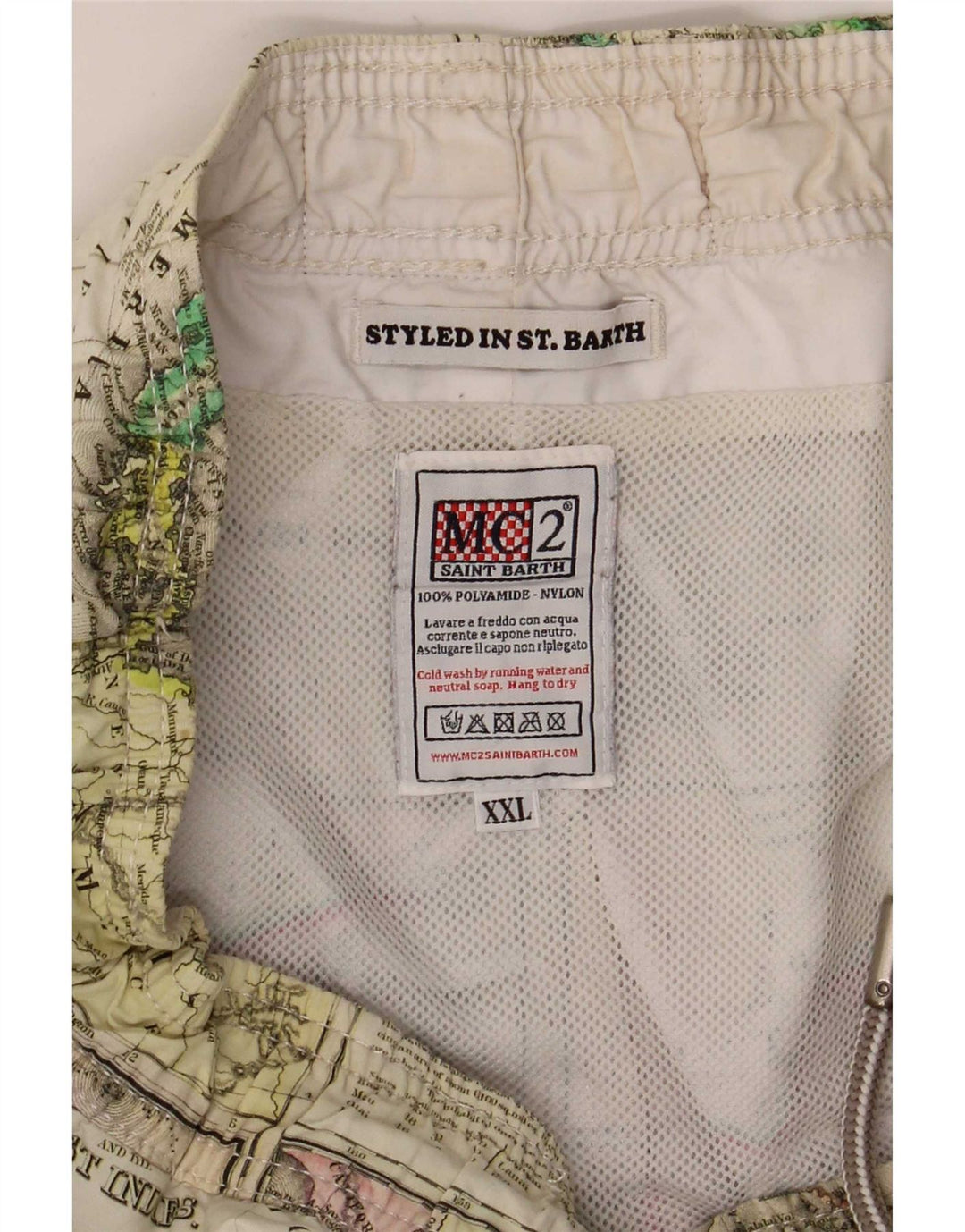 Shorts de natação masculino com padrão abstrato Saint Barth 2XL multicolorido