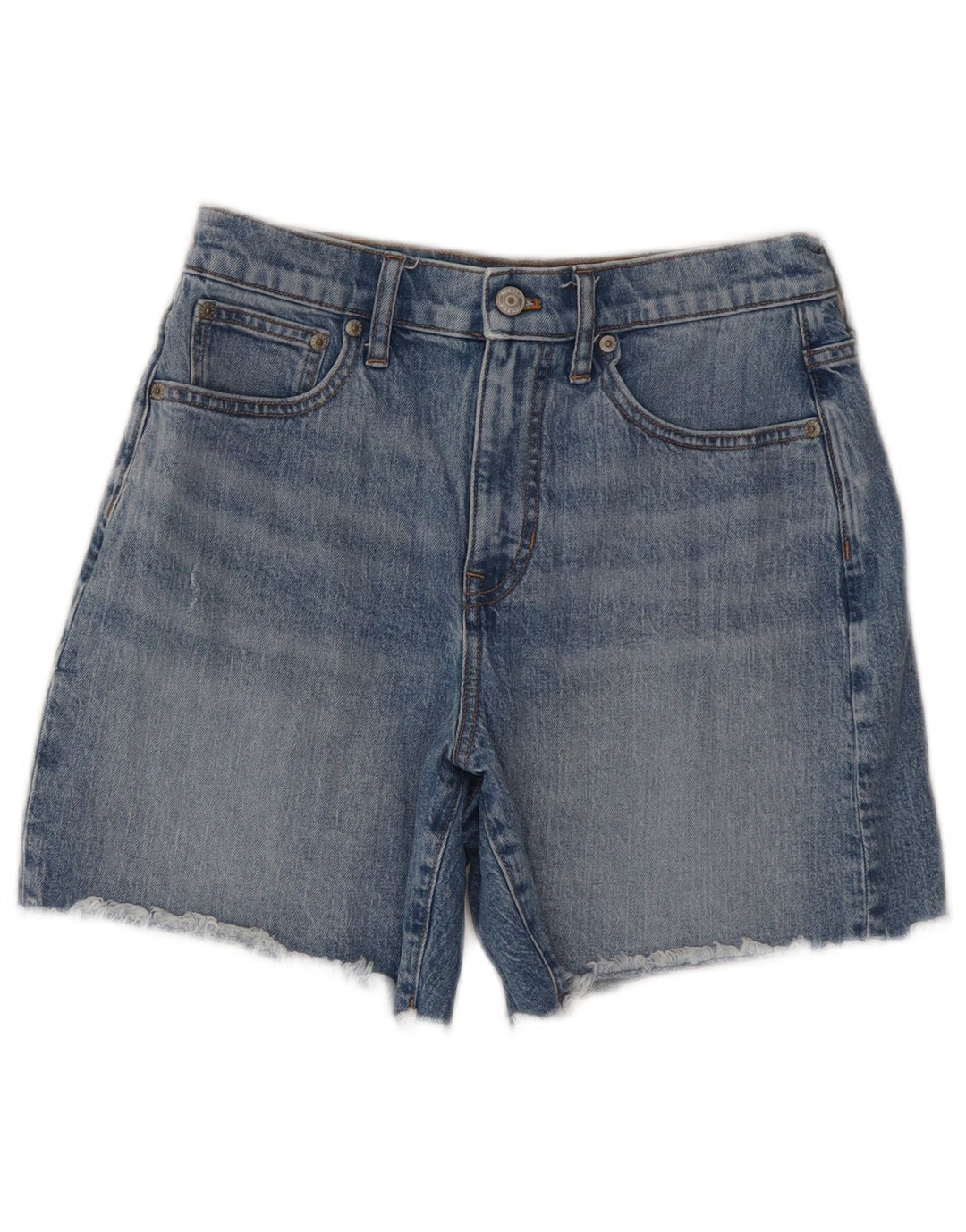 J. CREW Shorts jeans feminino de cintura média W27 pequeno algodão azul