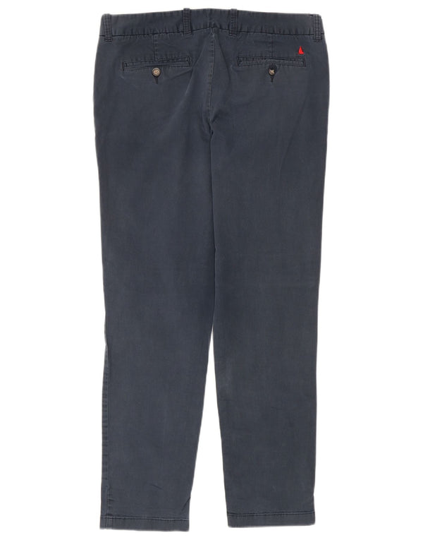 Calça Chino Feminina Musto Slim UK 12 Médio W32 L29 Algodão Azul Marinho