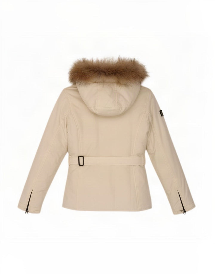 Jaqueta de chuva feminina com capuz Refrigiwear UK 10 pequena branca