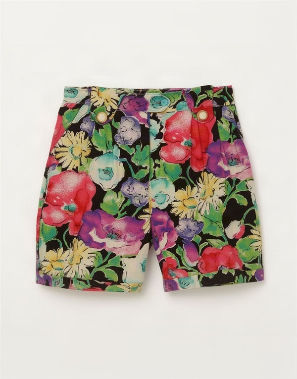 Shorts casuais femininos vintage IT 44 médio W28 floral multicolorido