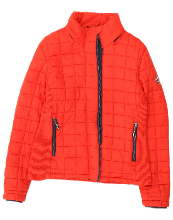 Jaqueta acolchoada feminina Superdry UK 14 grande nylon vermelho