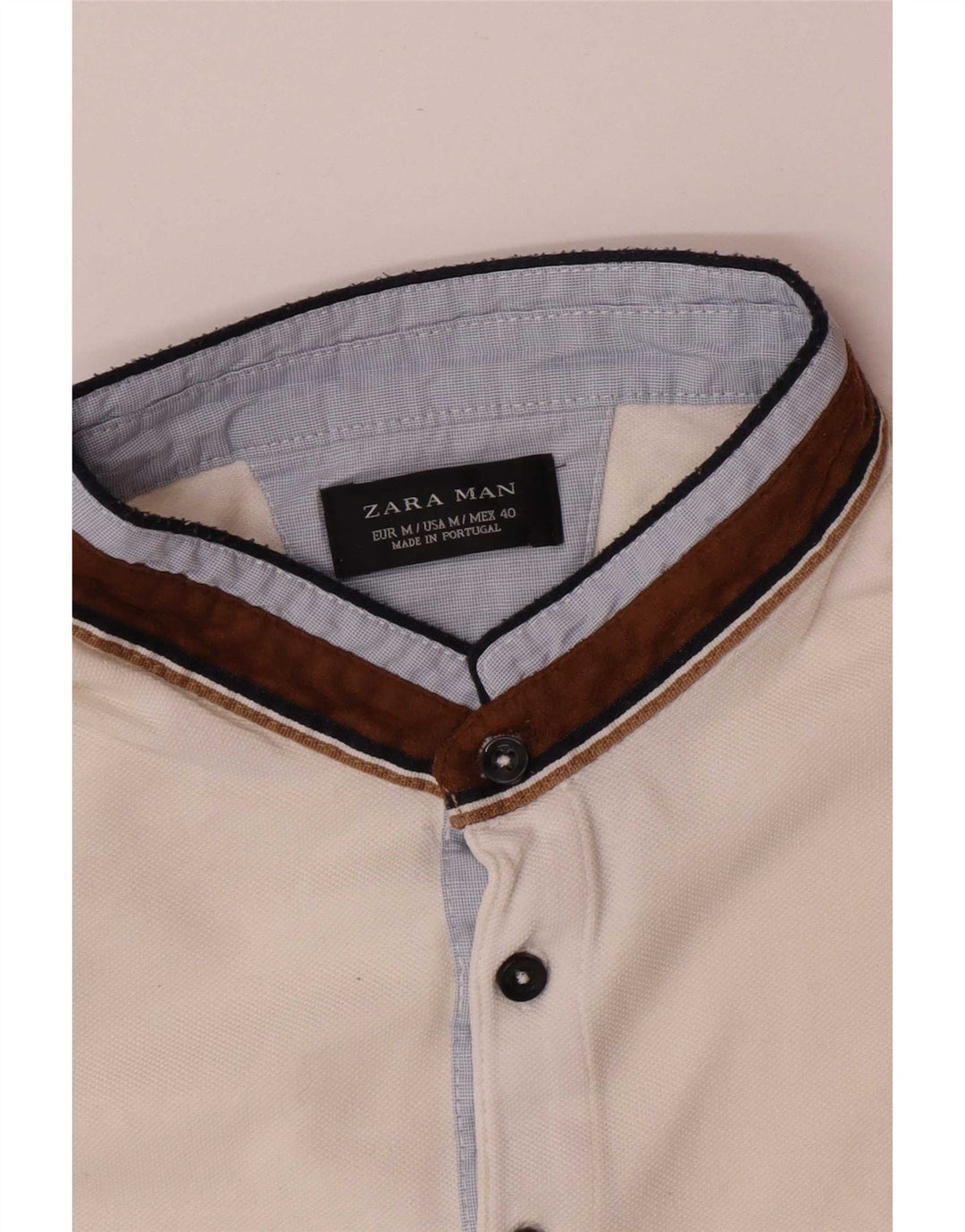 Camisa polo masculina Zara médio branco