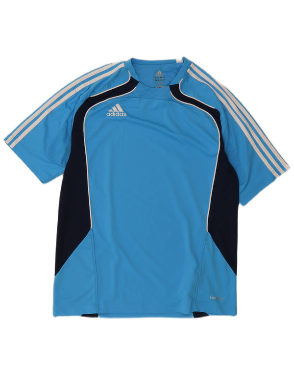 Adidas Masculino Climacool Camiseta Top UK 42/44 Grande Azul Colorblock Poliéster