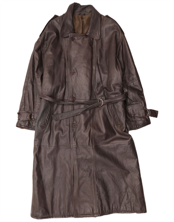 Casaco de couro masculino MAX MOSER IT 56 3XL couro marrom