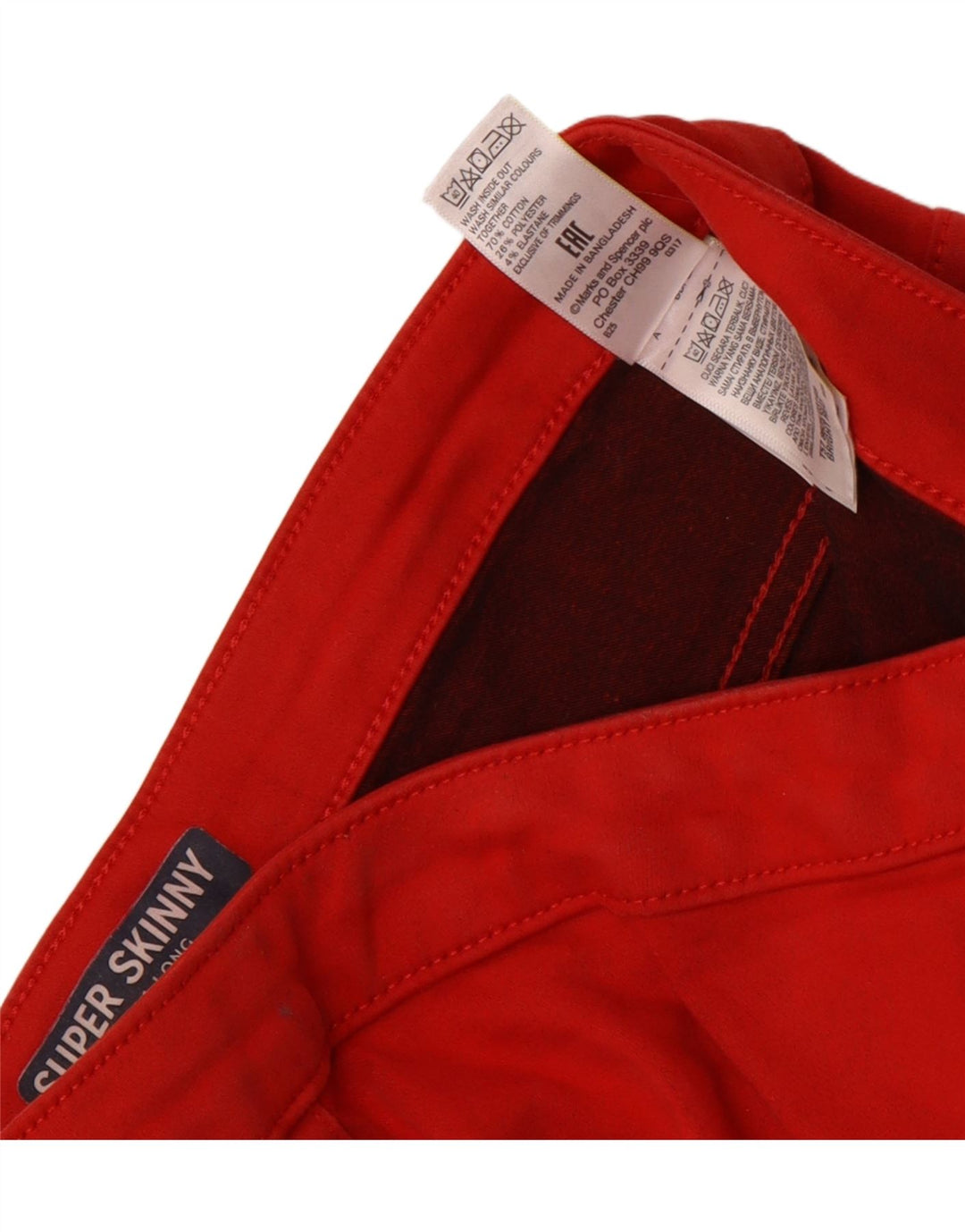 Calça casual feminina Marks & Spencer UK 14 médio W30 L31 vermelha