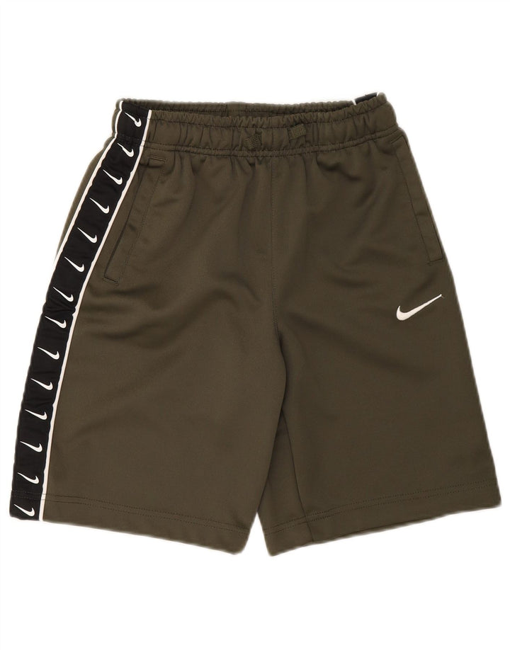 Shorts esportivos gráficos Nike Boys 12-13 anos grandes cáqui poliéster