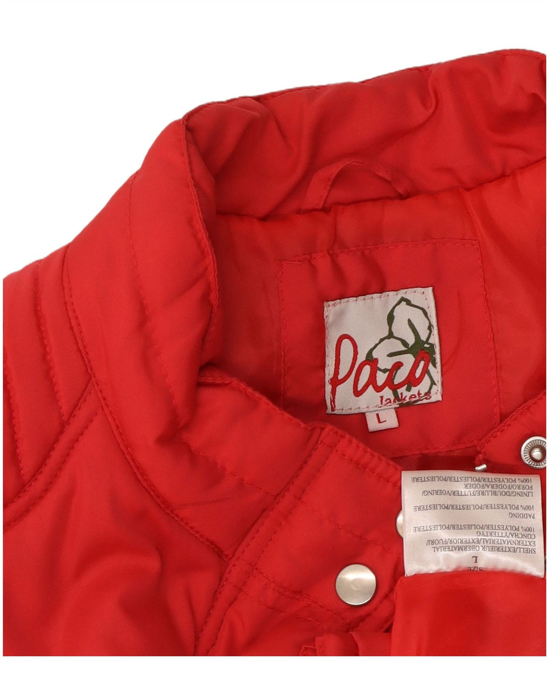 Colete acolchoado feminino Paco UK 16 grande poliéster vermelho