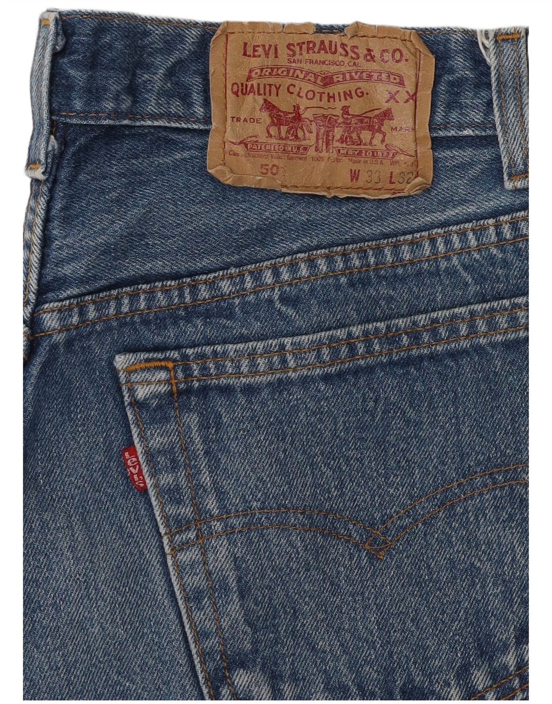 Shorts jeans feminino 501 da LEVI'S W33 grande azul
