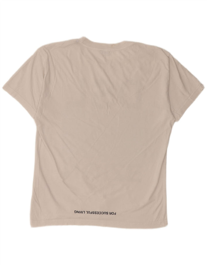 DIESEL Camiseta masculina gráfica Top médio algodão branco