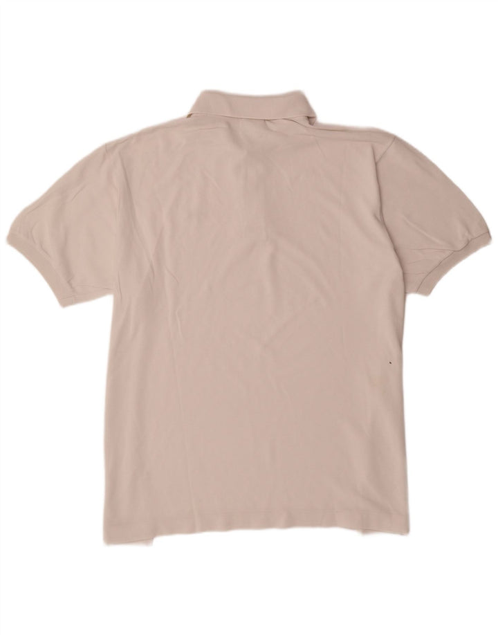 Camisa polo masculina Lacoste tamanho 7 2XL algodão branco