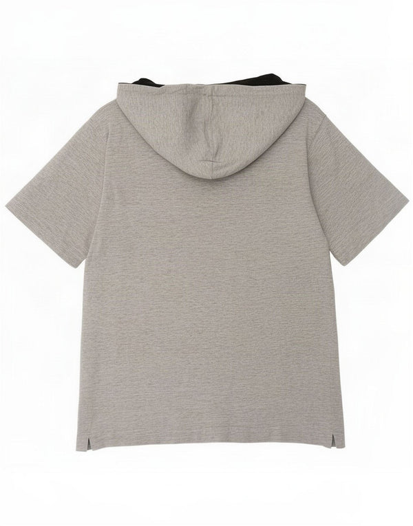 Asics Camiseta masculina com capuz top pequeno cinza