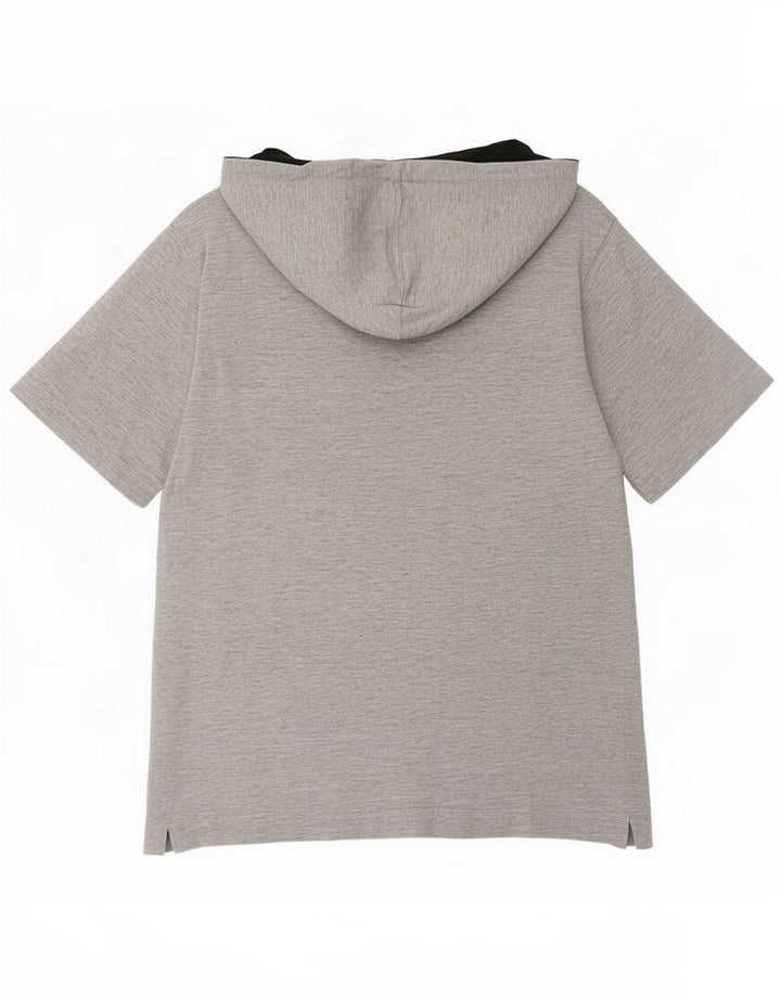 Asics Camiseta masculina com capuz top pequeno cinza