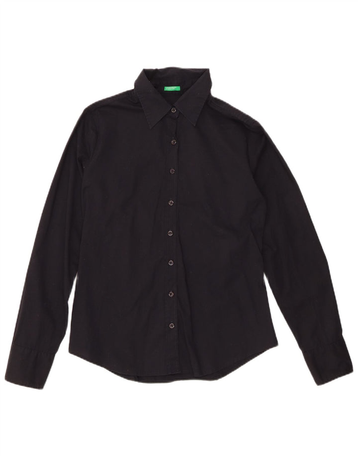 Camisa feminina BENETTON UK 12 médio preto