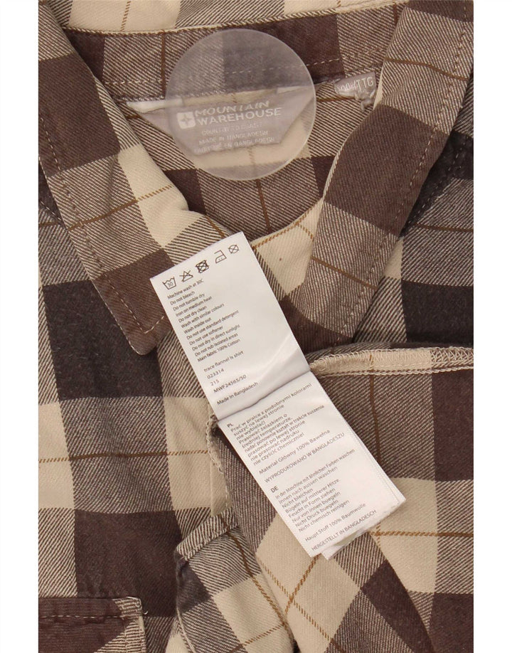 Camisa masculina de flanela Mountain Warehouse 2XL algodão xadrez marrom