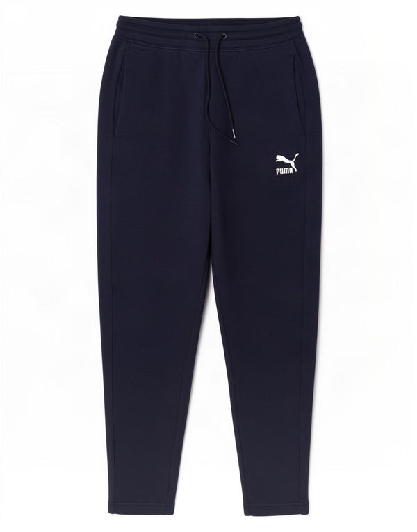 Calça de treino masculina Puma pequena azul marinho algodão