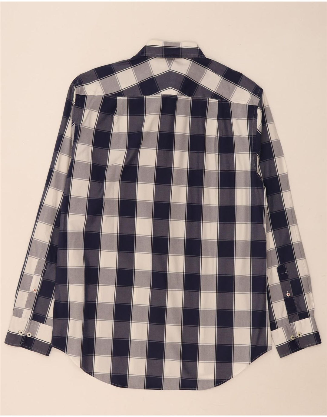 Camisa masculina Charles Tyrwhitt grande algodão xadrez azul marinho
