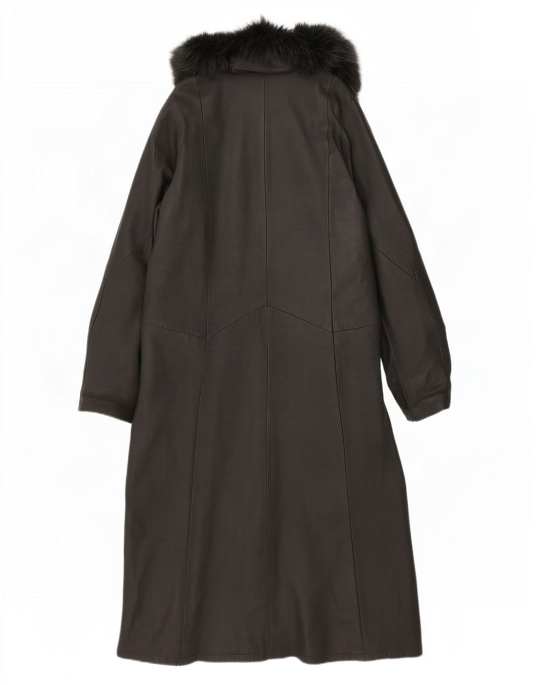 Casaco de couro com capuz feminino vintage UK 20 2XL cáqui