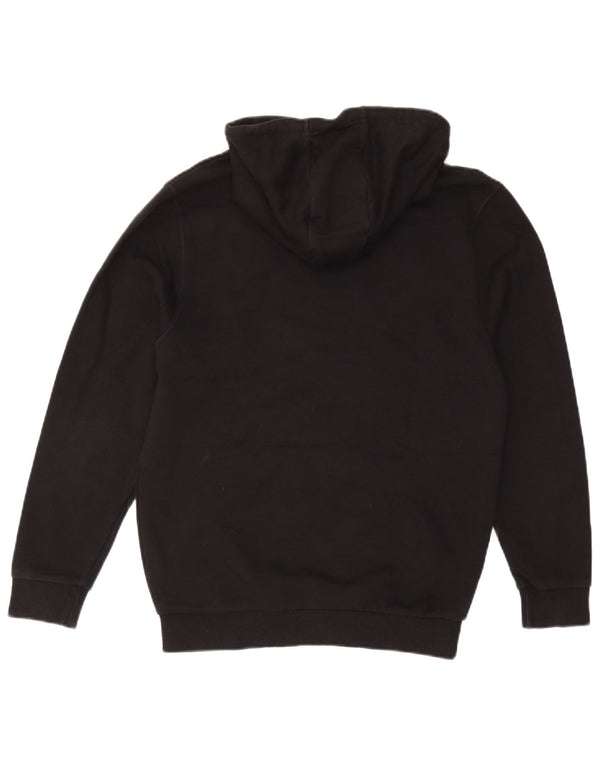 Ellesse moletom feminino com capuz grande e gráfico UK 10 pequeno algodão preto