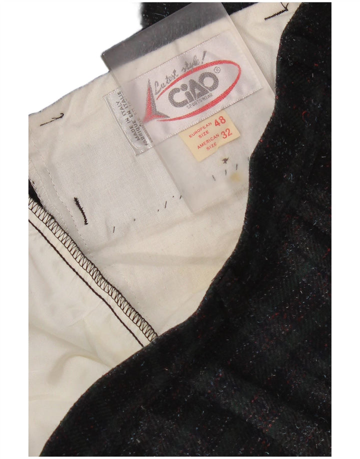 Calça Ciao Masculina Reta Casual IT 48 Médio W32 L33 Xadrez Verde