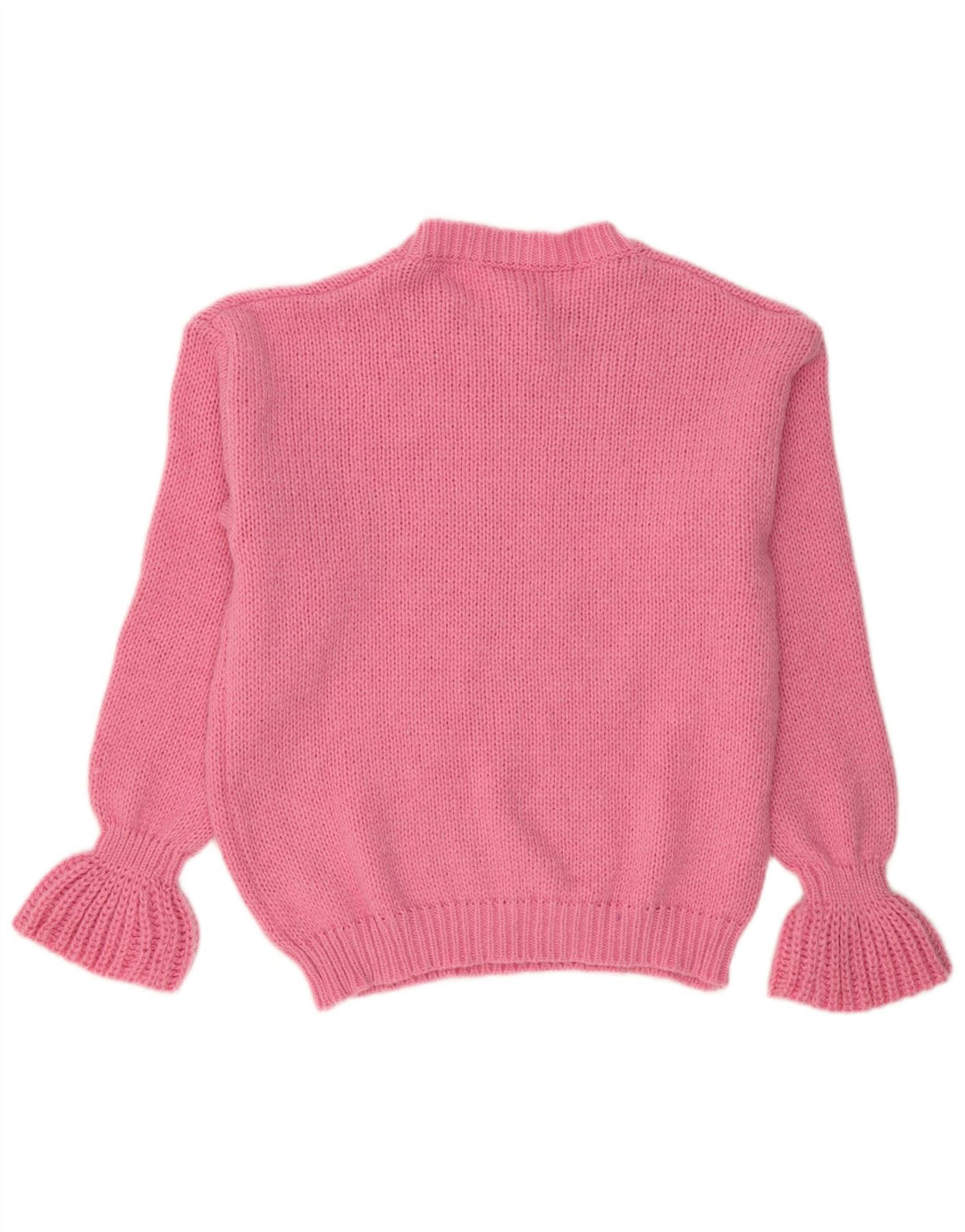 Suéter feminino VINTAGE grande com gola canoa Reino Unido 16 grande rosa