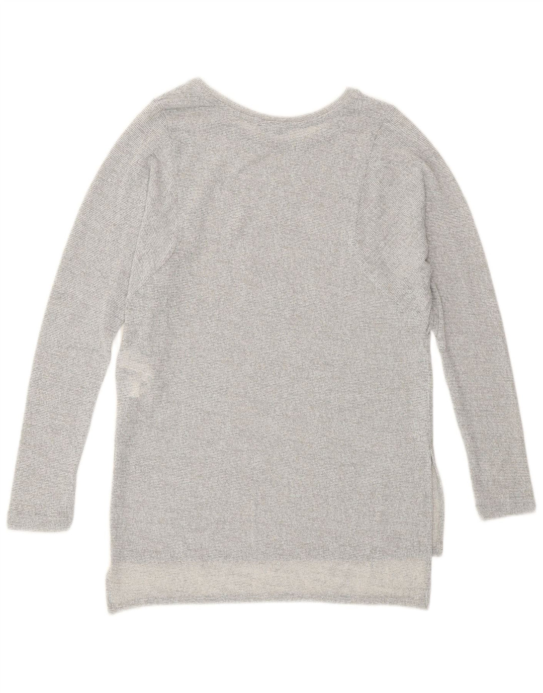 Zara Womens Longline Top Manga Longa Reino Unido 10 Pequeno Poliéster Cinzento Flecked