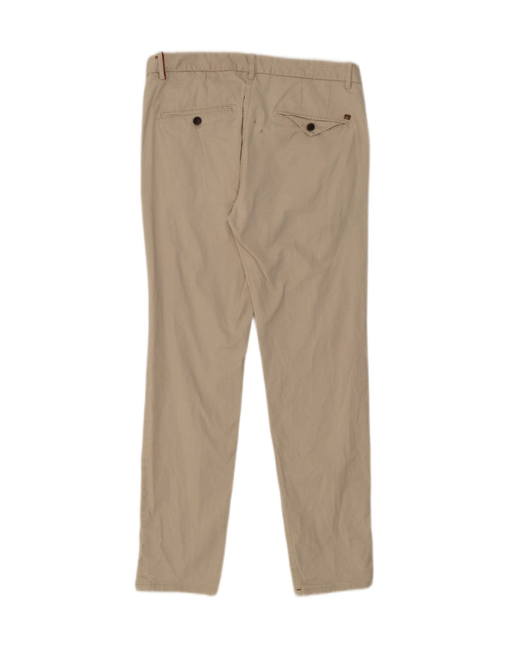 SCOTCH & SODA Mens Slim Chino Trousers W33 L29 Beige Cotton Vintage Scotch & Soda and Second-Hand Scotch & Soda from Messina Hembry 