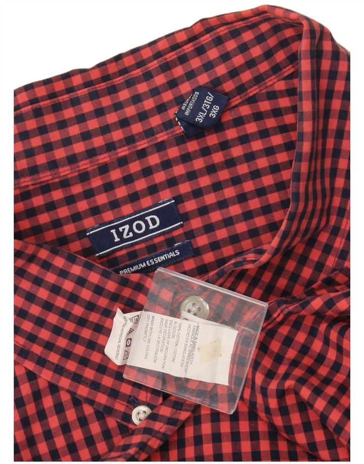 Camisa masculina IZOD 3XL algodão guingão marrom